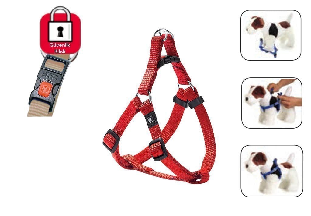 Karlie Kırmızı Kilitli Göğüs Tasması S 25 - 45 Cm