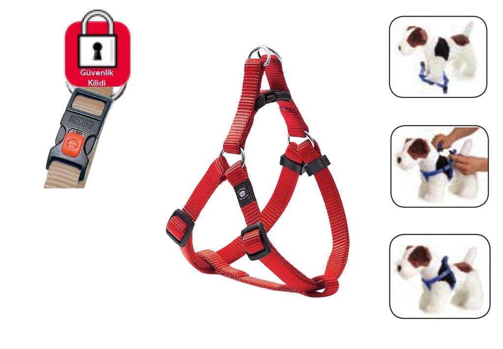 Karlie Kırmızı Kilitli Göğüs Tasması S 25 - 45 Cm