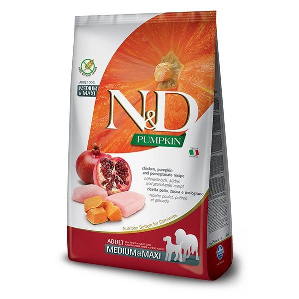 N-D Tahılsız Bal Kabaklı Tavuklu Narlı Medium Maxi Adult 12 Kg