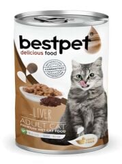 BestPet Parça Etli ve Ciğerli Yetişkin Kedi Konservesi 400gr X 12 Adet