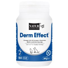 Natur Derm Effect Kedi Köpek Deri ve Tüy Sağlığı Destek 60 Soft Jel Kapsul 30 gr